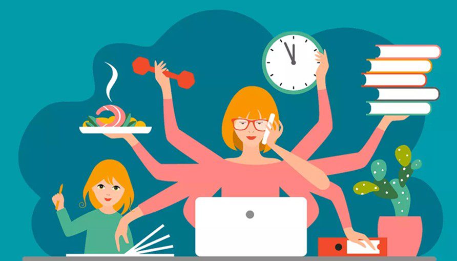 illustration d'une femme en une séance de sophrolgie et charge mentale